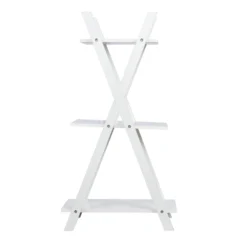 44" 3-Tier White Wooden Plant Stand, X-Frame Display Shelf Accent Rack -Home Decor Promotional Store FURN WOD RCK003 WHT 99