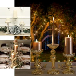 Set Of 3 | Mercury Glass Pillar Candle Holder Stands, Votive Candle Centerpieces - 7", 8", 10" -Home Decor Promotional Store GLAS CAN05 EBC2 760x760 a7c430d4 a557 4845 bbcc 1f8e4a4f99c8