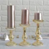 Set Of 3 | Mercury Glass Pillar Candle Holder Stands, Votive Candle Centerpieces - 7", 8", 10"