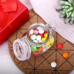 12 Pack 4 Oz Clear Small Glass Jars With Clear Flip Lids And Metal Bails -Home Decor Promotional Store GLAS JAR02 CLR D010