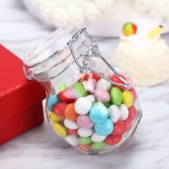 12 Pack 4 Oz Clear Small Glass Jars With Clear Flip Lids And Metal Bails -Home Decor Promotional Store GLAS JAR02 CLR D05