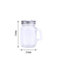 12 Pack 4 Oz Home Accent Clear Rustic Mason Jars With Handles -Home Decor Promotional Store GLAS JAR03 CLR 98