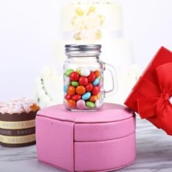 12 Pack 4 Oz Home Accent Clear Rustic Mason Jars With Handles -Home Decor Promotional Store GLAS JAR03 CLR D03