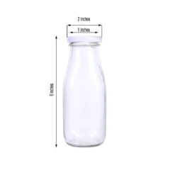 12 Pack 11 Oz Clear Glass Favor Milk Bottles With Lids -Home Decor Promotional Store GLAS JAR06 CLR 98