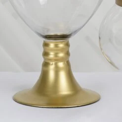 Set Of 3 Gold Trimmed Glass Apothecary Candy Jars With Lids -10"/14"/16" -Home Decor Promotional Store GLAS JAR10 GOLD D05 aede0da8 22ec 4c28 8b05 ab2bc8aa940c