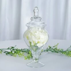 Set Of 3 Glass Apothecary Candy Jars With Lids - 9"/13"/14" 23 Set Of 3 Glass Apothecary Candy Jars With Lids - 9"/13"/14" -Home Decor Promotional Store GLAS JAR11 CLR D03