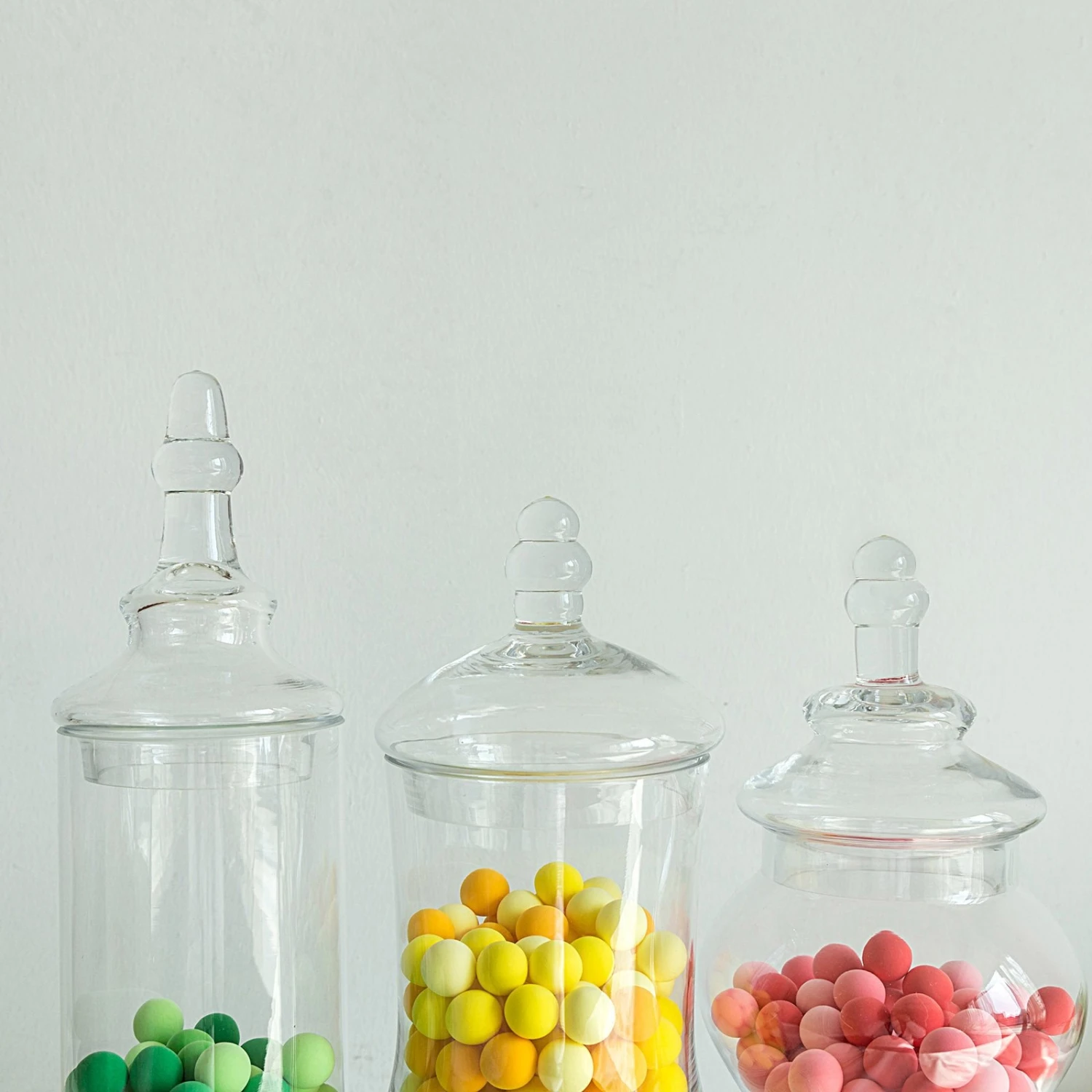 Set Of 3 Glass Apothecary Candy Jars With Lids - 9"/13"/14" 14 Set Of 3 Glass Apothecary Candy Jars With Lids - 9"/13"/14" - Image 14