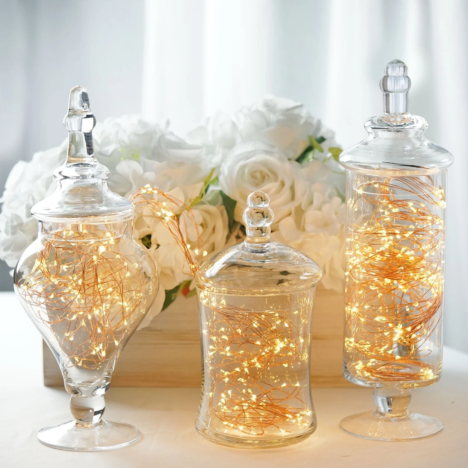 Set Of 3 Glass Apothecary Candy Jars With Lids - 9"/13"/14" 15 Set Of 3 Glass Apothecary Candy Jars With Lids - 9"/13"/14" - Image 15