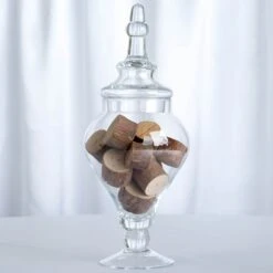 Set Of 3 Glass Apothecary Candy Jars With Lids - 10"/12"/14" -Home Decor Promotional Store GLAS JAR12 CLR D04