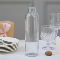 12 Pack | 16oz Clear Round Glass Storage Jars With Cork Stoppers, Refillable Glass Bottles - 9" -Home Decor Promotional Store GLAS JAR20 16 CLR D01