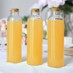 12 Pack | 16oz Clear Round Glass Storage Jars With Cork Stoppers, Refillable Glass Bottles - 9" -Home Decor Promotional Store GLAS JAR20 16 CLR D02