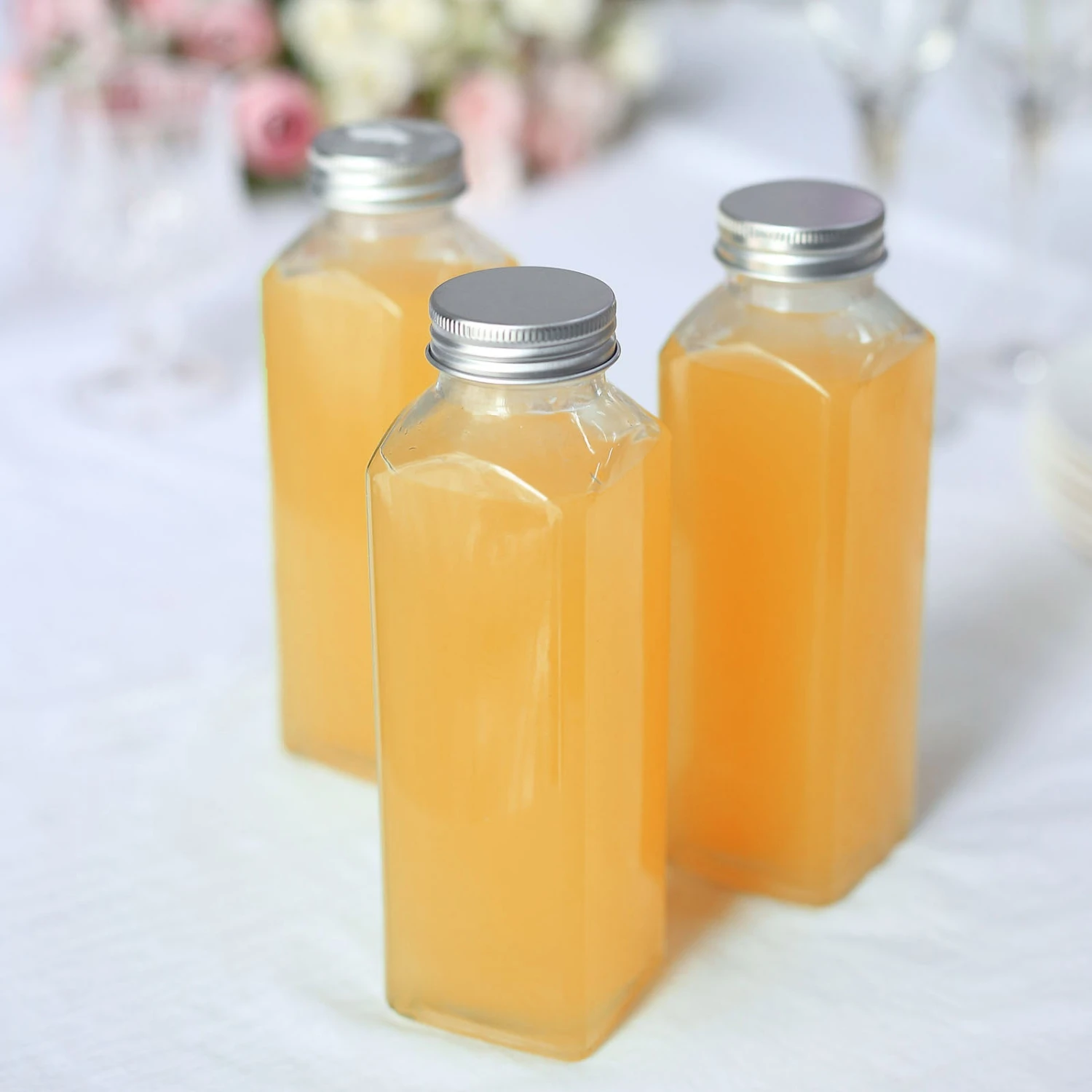 12 Pack | 12oz French Square Clear Glass Jars With Aluminum Caps, Refillable Glass Storage Bottles - 7" 7 12 Pack | 12oz French Square Clear Glass Jars With Aluminum Caps, Refillable Glass Storage Bottles - 7" - Image 7