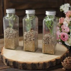 12 Pack | 12oz French Square Clear Glass Jars With Aluminum Caps, Refillable Glass Storage Bottles - 7" 20 12 Pack | 12oz French Square Clear Glass Jars With Aluminum Caps, Refillable Glass Storage Bottles - 7" -Home Decor Promotional Store GLAS JAR21 12 CLR D07