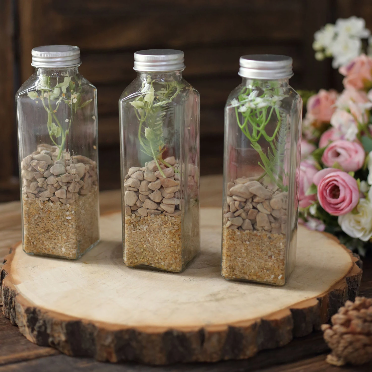 12 Pack | 12oz French Square Clear Glass Jars With Aluminum Caps, Refillable Glass Storage Bottles - 7" 10 12 Pack | 12oz French Square Clear Glass Jars With Aluminum Caps, Refillable Glass Storage Bottles - 7" - Image 10