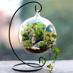 Set Of 4 | 4" Air Plant Glass Terrarium Graceful Globe Hanging Plant Holders 9 Set Of 4 | 4" Air Plant Glass Terrarium Graceful Globe Hanging Plant Holders -Home Decor Promotional Store GLAS RND04 CLR 01 min