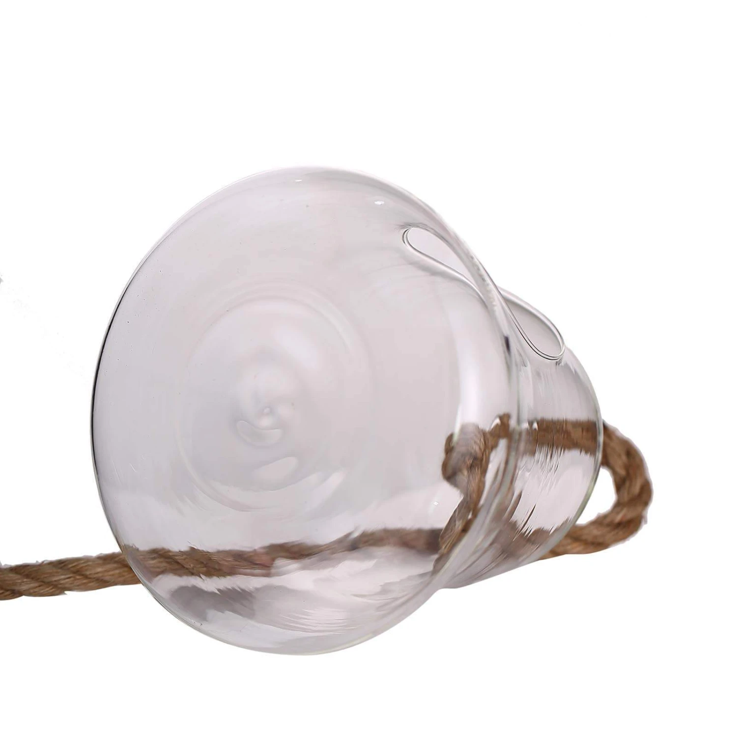 Air Plant Hanging Glass Bell Shaped Terrarium With Twine Rope, Free-Falling Planter 9" 5 Air Plant Hanging Glass Bell Shaped Terrarium With Twine Rope, Free-Falling Planter 9" - Image 5