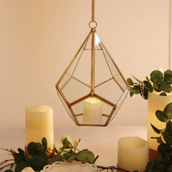 Hanging Gold Metal Frame Glass Geometric Teardrop Terrarium, Self Standing Air Plant Holder 9" -Home Decor Promotional Store GLAS VASE006 GOLD D01.progressive 6f740baf 181e 49c2 8205 1b2470a4157e