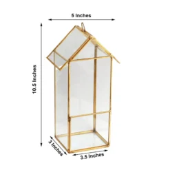 House Lantern Hanging Gold Metal Geometric Glass Terrarium, Multipurpose Air Plants Holder 11" -Home Decor Promotional Store GLAS VASE008 GOLD 98.progressive f77e964e bb37 4484 b68a 72acfdb7f77d