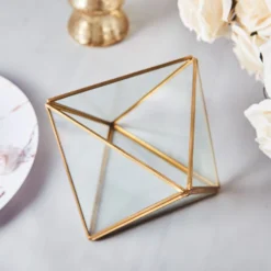 Diamond Prism Hanging Gold Metal Geometric Glass Terrarium, Multipurpose Air Plants Holder 9" -Home Decor Promotional Store GLAS VASE009 GOLD 01.progressive f88fb7fc 7279 47a3 a350 d14b7e2476d1