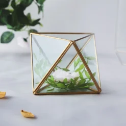 Diamond Prism Hanging Gold Metal Geometric Glass Terrarium, Multipurpose Air Plants Holder 9" -Home Decor Promotional Store GLAS VASE009 GOLD 02.progressive 532f5dac c19f 4ffb bc1a 1684775c7ccf