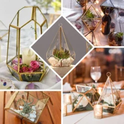 Diamond Prism Hanging Gold Metal Geometric Glass Terrarium, Multipurpose Air Plants Holder 9" -Home Decor Promotional Store GLAS VASE00x GOLD EBC2 760x760 b5b20819 3fda 4595 bacb de9209312746