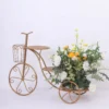 3-Tier Gold Metal Bicycle Pedestal Riser With Mesh Trays, Multi-layered Dessert Display Stand - 40"
