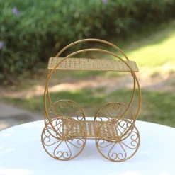 2-Tier Gold Metal Princess Carriage Dessert Display Stand, Cinderella Carriage Pedestal Riser - 14" 21 2-Tier Gold Metal Princess Carriage Dessert Display Stand, Cinderella Carriage Pedestal Riser - 14" -Home Decor Promotional Store Gold Metal Princess Carriage Cupcake Dessert Display Stand 10