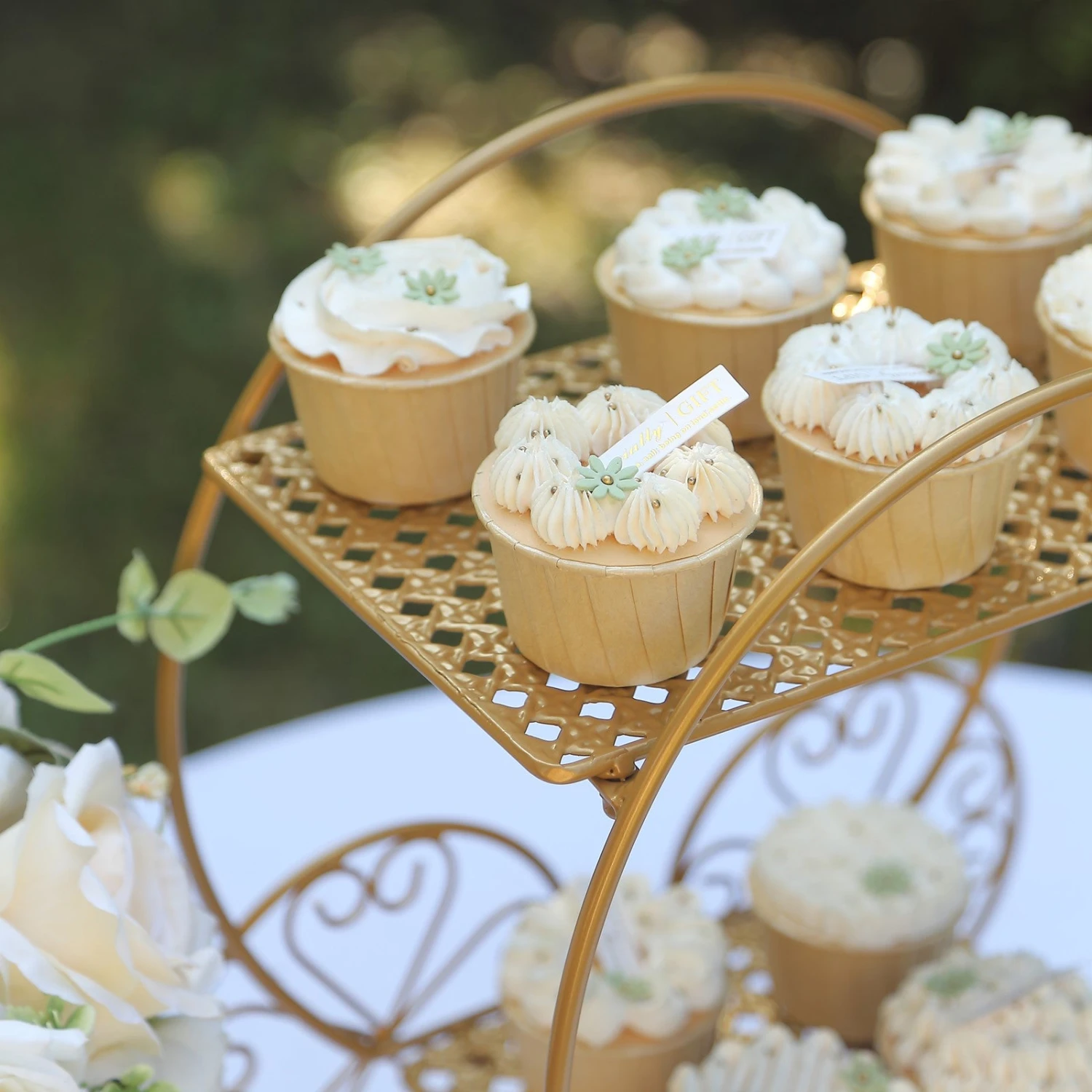 2-Tier Gold Metal Princess Carriage Dessert Display Stand, Cinderella Carriage Pedestal Riser - 14" 11 2-Tier Gold Metal Princess Carriage Dessert Display Stand, Cinderella Carriage Pedestal Riser - 14" - Image 11