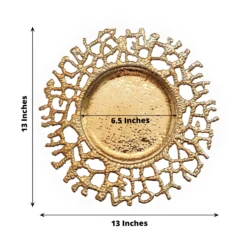 6 Pack Gold Molten Branch Acrylic Charger Plates, Decorative Plastic Hollow Lace Serving Plates 13" -Home Decor Promotional Store Gold Molten Branch Acrylic Charger Plates 3802732f 533c 4abf a4ac e69e45d8796e