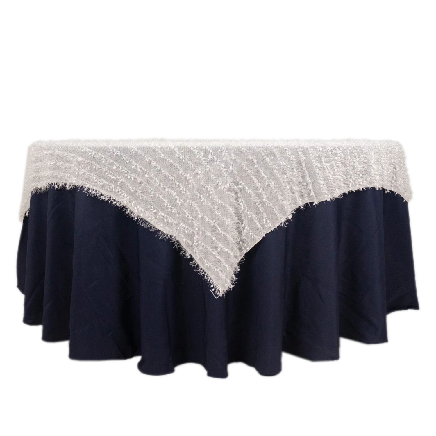 Fringe Shag Square Polyester Table Overlay 72"x72" 10 Fringe Shag Square Polyester Table Overlay 72"x72" - Image 10