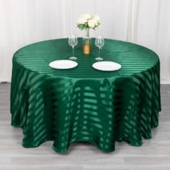 120" Satin Stripe Seamless Round Tablecloth