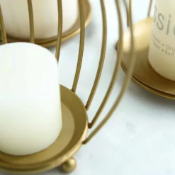 Set Of 3 | Gold Metal Hanging Wrought Iron Candle Holder Stands, Bird Cage Style Centerpieces -Home Decor Promotional Store IRON BASK01 GOLD D09 1e909f3b 8ad2 45c9 8c5b 8fe86d14cedf