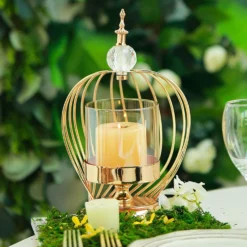Gold Metal Cage Glass Votive Candle Holder With Crystal Baroque Top -Home Decor Promotional Store IRON CAND 002 12 GOLD D03.progressive 1d2d368c b910 4492 9da3 c53072a6ce7b