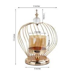 Gold Metal Cage Glass Votive Candle Holder With Crystal Baroque Top -Home Decor Promotional Store IRON CAND 002 13 GOLD 99 M.progressive 110a4ae3 db6b 45ad 9947 a021dce34231