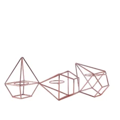 Geometric Candle Holder Set - Linked Metal Geometric Centerpieces With Votive Glass Holders 16" -Home Decor Promotional Store IRON CAND 008 054 99