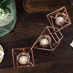 Geometric Candle Holder Set - Linked Metal Geometric Centerpieces With Votive Glass Holders 16" -Home Decor Promotional Store IRON CAND 008 054 D011.progressive 90d693e3 62ae 4f73 9c9b 84be29c794d2