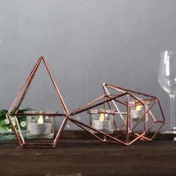 Geometric Candle Holder Set - Linked Metal Geometric Centerpieces With Votive Glass Holders 16" -Home Decor Promotional Store IRON CAND 008 054 D09.progressive c76e113f 84cb 49c3 9b25 48996e85a3f2