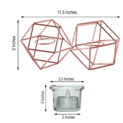 Geometric Candle Holder Set - Linked Metal Geometric Centerpieces With Votive Glass Holders 11" -Home Decor Promotional Store IRON CAND 010 054 98.progressive 450884f9 4d3d 4851 9c6e 013f22a4a92f