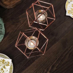 Geometric Candle Holder Set - Linked Metal Geometric Centerpieces With Votive Glass Holders 11" -Home Decor Promotional Store IRON CAND 010 054 D09.progressive 5aaed63c 198e 4368 8ce0 00c6e96100b1
