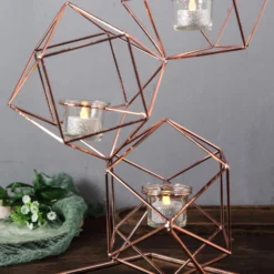 Linked Geometric Tealight Candle Holder Set With Votive Glass Holders 25" Tall -Home Decor Promotional Store IRON CAND 011 054 D02.progressive 03082b3b 7d9f 4994 8de6 46096559bd41