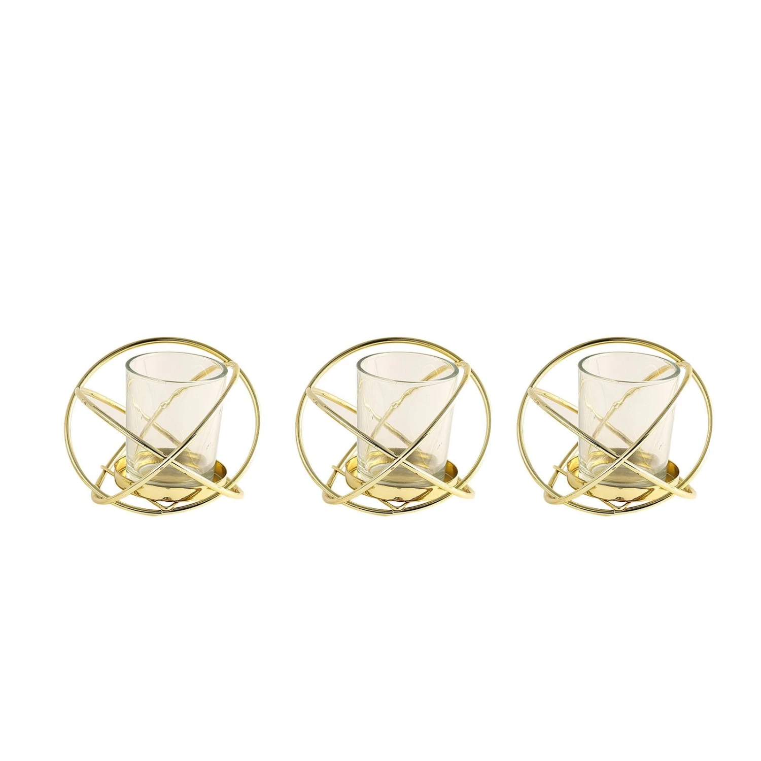 3 Pack Gold Metal Geometric Flower Bud Vase Votive Candle Holder Set 3" 13 3 Pack Gold Metal Geometric Flower Bud Vase Votive Candle Holder Set 3" - Image 13