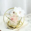 3 Pack Gold Metal Geometric Flower Bud Vase Votive Candle Holder Set 3"