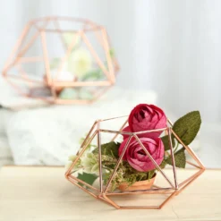 Set Of 2 Metal Hexagon Candle Holder Set, Geometric Table Centerpiece 4"/3" -Home Decor Promotional Store IRON CAND 013 054 D01