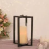 Metal Cross Bar Decorative Lantern Candle Holder, Iron Geometric Centerpiece