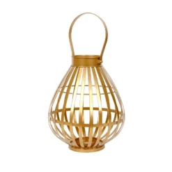 Gold Metal Open Weave Basket Candle Lantern Indoor/Patio Centerpiece With Handle - 17" Tall -Home Decor Promotional Store IRON CAND 017 M GOLD D09.progressive ff56be6a f515 487a 9a56 c7afa783c909