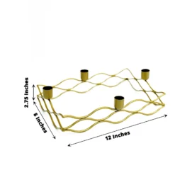 4 Arm | Rectangular Gold Metal Taper Candle Wreath Candelabra Candlestick Holder - 12"x8" -Home Decor Promotional Store IRON CAND TP002 L GOLD 98.progressive 0ddcaa7a ba22 41c9 b37b cf507cc29044