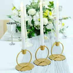 3 Pack Gold Metal Ring Frame Taper Candle Holder Stands, Geometric Table Centerpieces 4" -Home Decor Promotional Store IRON CAND TP004 GOLD D07.progressive 7e3c35f6 668e 4395 bdb2 f8e1ace9d712