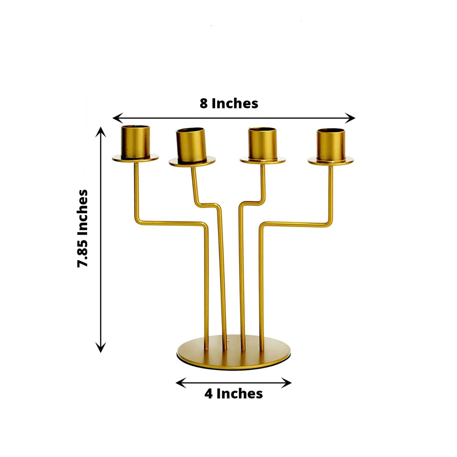 2 Pack Gold Metal Geometric Taper Candle Candelabra Holder Centerpiece 8" 4 Arm 10 2 Pack Gold Metal Geometric Taper Candle Candelabra Holder Centerpiece 8" 4 Arm - Image 10