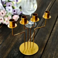 2 Pack Gold Metal Geometric Taper Candle Candelabra Holder Centerpiece 8" 4 Arm 15 2 Pack Gold Metal Geometric Taper Candle Candelabra Holder Centerpiece 8" 4 Arm -Home Decor Promotional Store IRON CAND TP006 GOLD D02.progressive 727251bd bc29 4959 9448 dfd2939781fa