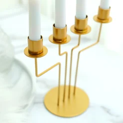 2 Pack Gold Metal Geometric Taper Candle Candelabra Holder Centerpiece 8" 4 Arm 17 2 Pack Gold Metal Geometric Taper Candle Candelabra Holder Centerpiece 8" 4 Arm -Home Decor Promotional Store IRON CAND TP006 GOLD D05.progressive 153ef902 ac7a 47b1 b68d bb626bf9696d
